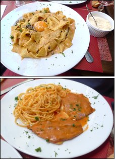 Photo restaurant paris D'Alfredo - Pappardelle alla boscaiola & Saltimbocca de veau