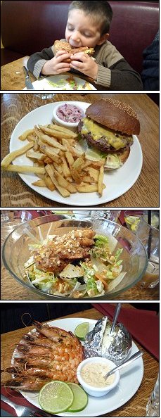 Photo restaurant paris American Bistrot - Cheese burger, Salade et Gambas grillées