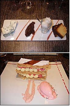Photo restaurant paris L'Atelier du Parc - Fourme d’Ambert sur une brioche toastée et Millefeuille croustillant aux pralines roses