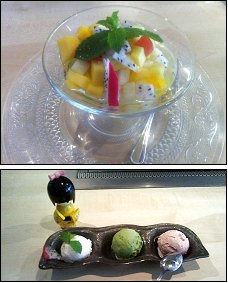 Photo restaurant paris Ayako Teppanyaki - Trio de glaces et Salade de fruits