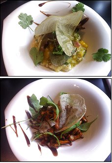 Photo restaurant paris Caf� Cassette - Ceviche de Bar � la mangue et Po�l�e de champignons