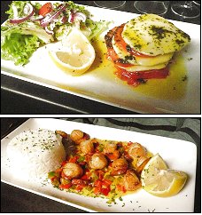 Photo restaurant paris Caf� Sal� - Tomates-mozzarella et Coquilles saint-jacques
