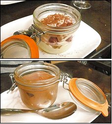 Photo restaurant paris Caf� Sal� - Tiramisu aux framboises et Mousse au chocolat