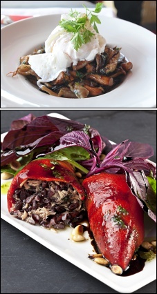 Photo restaurant paris Le Cap S�guin - Poel�e de champignons des bois et Piquillos farcis