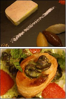Photo restaurant paris Le Carr� des Vosges - Terrine de Foie gras de canard et Vol au vent d'escargots