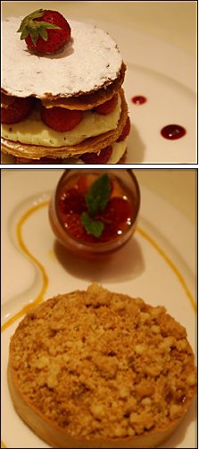 Photo restaurant paris Le Carr� des Vosges - Millefeuille aux fraises et Tartelette � l'abricot 