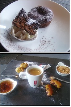 Photo restaurant paris Carte sur Table - Fondant au chocolat et caf� gourmand