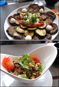Photo restaurant paris Le Coin des Artistes - Légumes confits et billes de mozzarella et salade de boeuf Thai