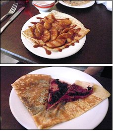 Photo restaurant paris La Cr�pitante - La pomme-caramel et cr�pe myrtilles
