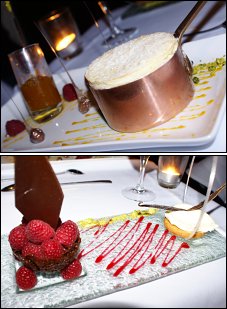 Photo restaurant paris I Love Opera - Soufflé à l'ananas et Framboises croquantes