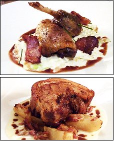 Photo restaurant paris L'Intention  - Cuisse de pintade et Poitrine de veau garnie