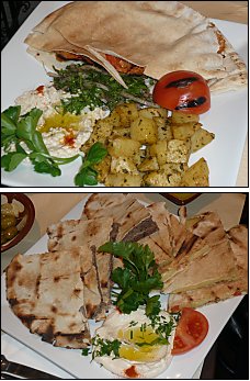 Photo restaurant paris La Reine Zénobie - Assiette Kefta grillée et Assiette Arayes mixte