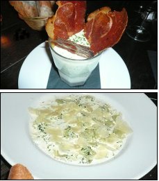 Photo restaurant paris Le 1er - Oeuf cocotte et Ravioles de Royans
