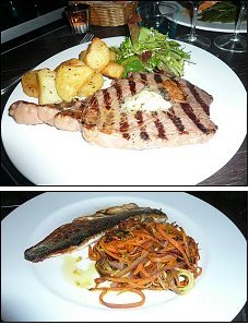 Photo restaurant paris Le 1er - Entrecôte et pavé de Saumon