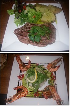Photo restaurant paris Le Framboisy - Bavette grill�e aux herbes et Gambas en persillade
