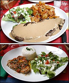 Photo restaurant paris Le Pichet - Faux filet au poivre et steack de thon.