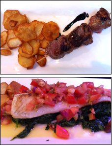 Photo restaurant paris Le 3 C  - Brochette d’agneau et Filet de daurade