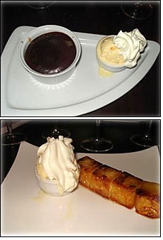 Photo restaurant paris Le Bizen - Le mi-cuit au chocolat, coulant à souhait<br>et la Brochette d'ananas...