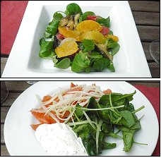 Photo restaurant paris Les Athl�tes - Salade de l�gumes et agrumes et Saumon marin� fa�on gravlax