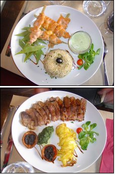 Photo restaurant paris Les Magiciens - Bochette de saumon et Magret de canard