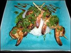Photo restaurant paris Mai Wok - Brochette de crevettes sauce miel