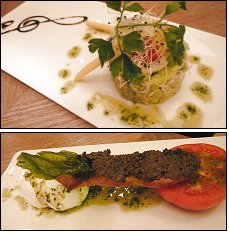 Photo restaurant paris Mood - Millefeuille de chair de crabe et Tomate mozzarella