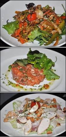 Photo restaurant paris O'Gamines - Salade thai, tartare de saumon et salade Ceasar