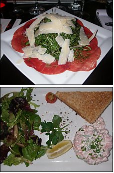 Photo restaurant paris La Promenade Lounge -  Carpaccio de boeuf et Tartare de saumon