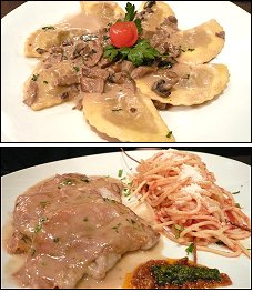 Photo restaurant paris Quattordici - Raviolis aux c�pes et Escalope de veau estragon