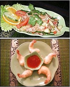 Photo restaurant paris Rajapreuk Thai Restaurant - Galette de poissons et Salade épicée de crevette à la citronnelle