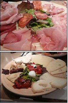 Photo restaurant paris Riccione - Assiette de charcuteries et fromages venant tout droit d'Italie