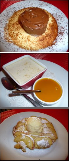 Photo restaurant paris Ristorante da Paggiolini - Gâteau du jour au chocolat, Panna Cotta et Tarte aux pommes chaudes