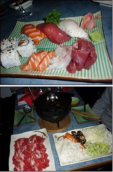 Photo restaurant paris Sakura - Plateau d'assortiments et la fameuse fondue japonaise