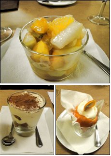 Photo restaurant paris Santa Lucia - Orange givrée, salade de fruits et Tiramisu