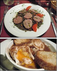 Photo restaurant paris Le Scheffer - Salade lentilles saucisson et Oeufs meurette