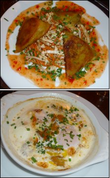 Photo restaurant paris Tellus - Oeuf cocotte et Samosas de gambas