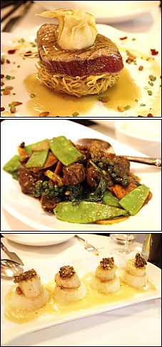 Photo restaurant paris Zen Garden - Volte face de thon, boeuf au wok et poivre vert et Saint-Jacques aux morilles