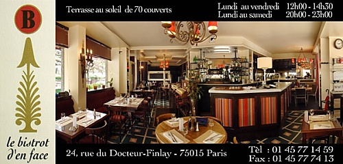 Panoramique du restaurant Le Bistrot d'en Face à Paris