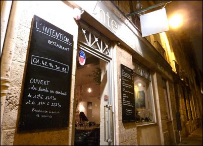 Panoramique du restaurant L'Intention  à Paris