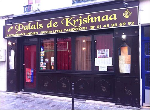 Panoramique du restaurant Krishnaa à Paris