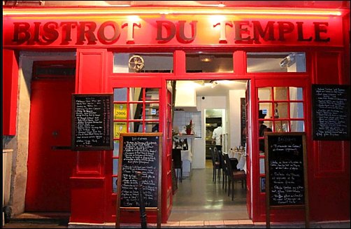 Panoramique du restaurant Le Bistrot du Temple à Paris