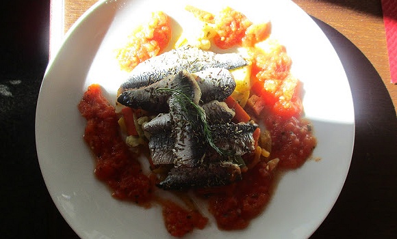 Restaurant Le Bistrot du Parc - Filets de sardine sur wok de poivrons