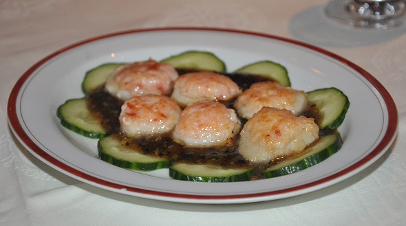 Restaurant Le Bonheur de Chine - Noix de Saint-Jacques soufflées aux crevettes