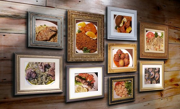 Restaurant L'Equateur - Murs avec des photos de spécialités afircaines