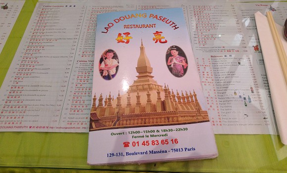Restaurant Lao Douang Paseuth - Une carte laotienne riche