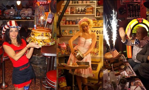 Restaurant Le Fil Rouge Café - Ambiance de fête avec le mega burger