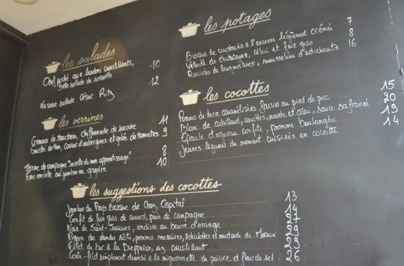 Restaurant Les Cocottes de Christian Constant - L'ardoise carte
