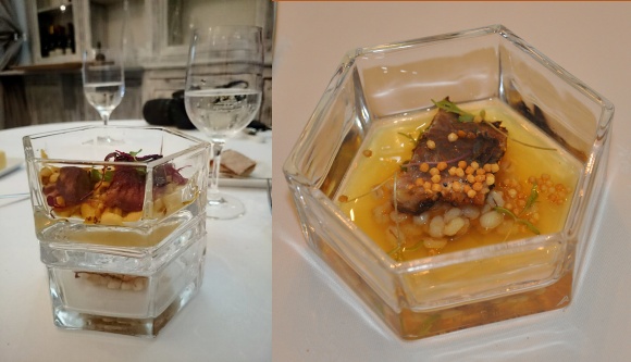 Restaurant Neige d'été - Anguille, foie gras de canard et mais