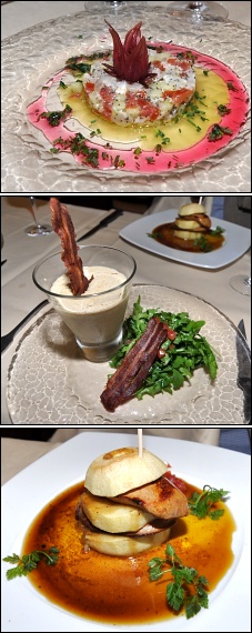 Photo restaurant paris L'Alchimie - Tartare de dorade, Pannacotta de cèpes et Pomme au foie gras