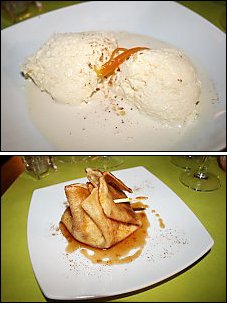 Photo restaurant paris Au Petit Caprice - Quenelle Hymalaya et Ballotine de crêpe.